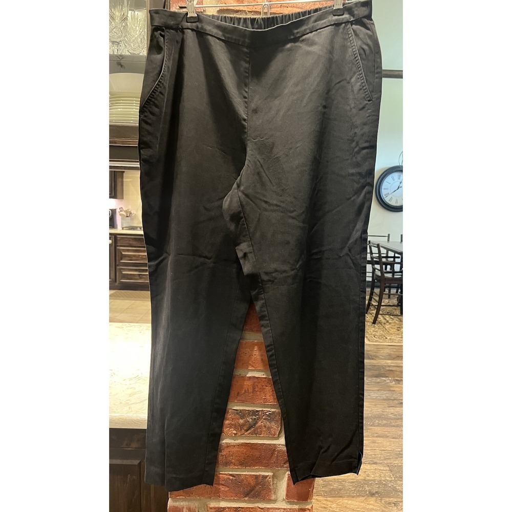 Eileen Fisher Pants Medium/Large Black Relaxed Fit Cropped Pull On Tencel